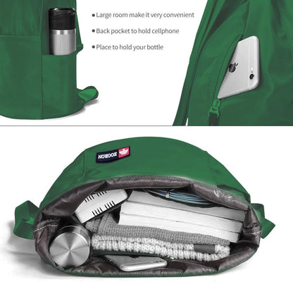 ZOORON Waterproof Drawstring Gym Backpack Bag for Men & Women, Sport Gym Sack Mini Travel Daypack