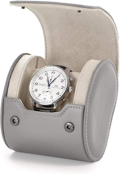 Oirlv Luxury Leather Watch Storage Case Watch Box for Mens Jewelry Organizer Case Jewelry Gift Box for Birthday Fathers Day Anniversary(1 slot, Grey)