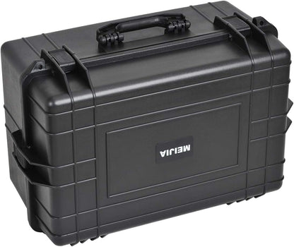MEIJIA All Weather Waterproof Hard Camera Case,Hard Case with Customizable Fit Foam,Fit Use of Drones,Camera,Equipments,Pistols,Elegant Black (Black, 24.01"x16.92"X12.2")