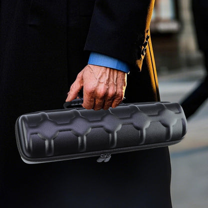 Juntan 5 Slots Hard Watch Travel Case, Portable PU Leather Zipper Storage Organizer Box for Men Women with Soft Compressible Foam Pillow Black