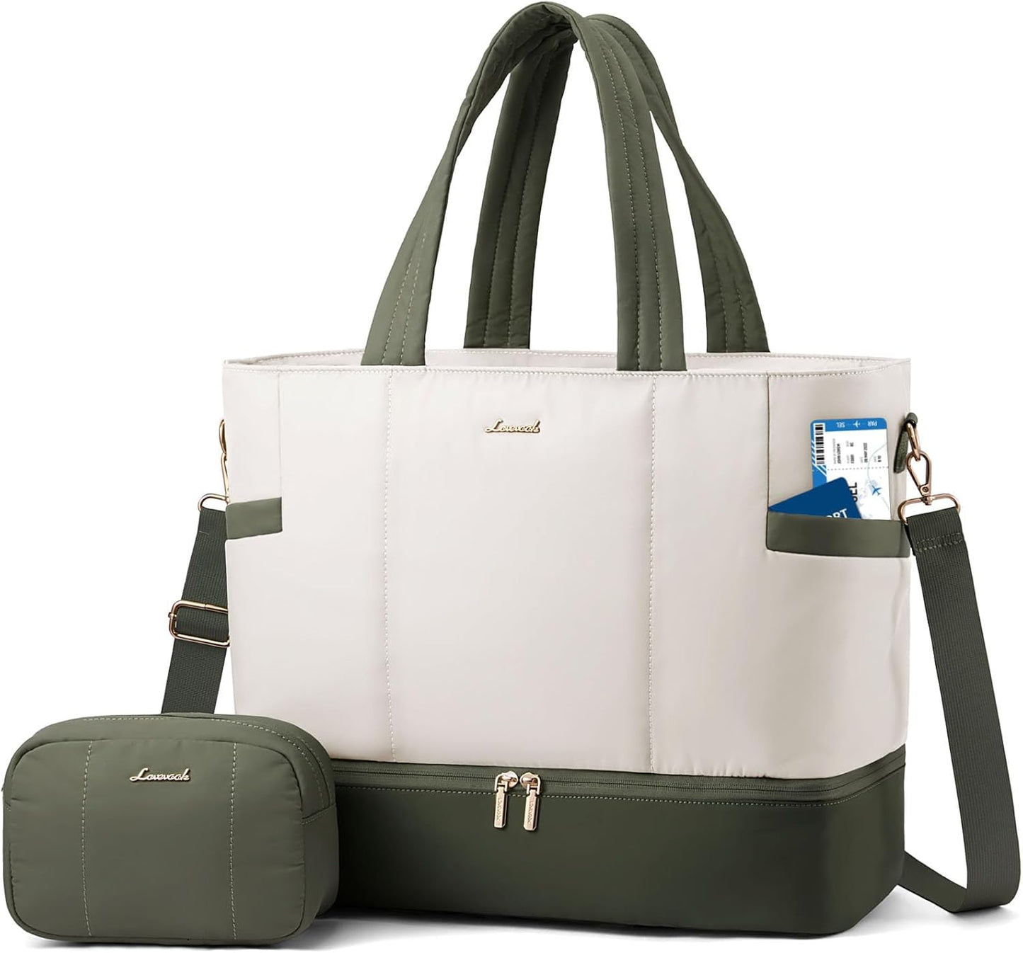 LOVEVOOK Travel Duffle Bag, Puffer Weekender Bags for Women with Shoe Compartment, Carry On Overnight Hospital Bag, Gym Tote