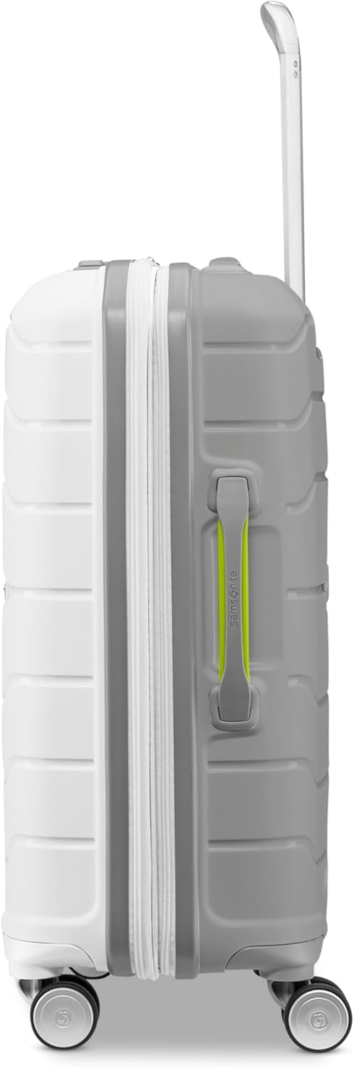 Samsonite Freeform Hardside Expandable Luggage with Spinners, White/Grey, 2PC SET (Carry-on/Large)