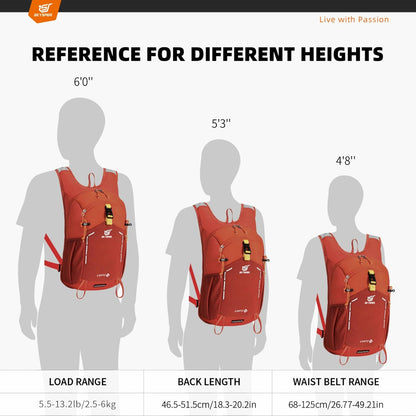 SKYSPER Small Hiking Backpack - 15L Travel Daypack Lightweight Bag Water Resistant Hiking Backpacks for Women Men
