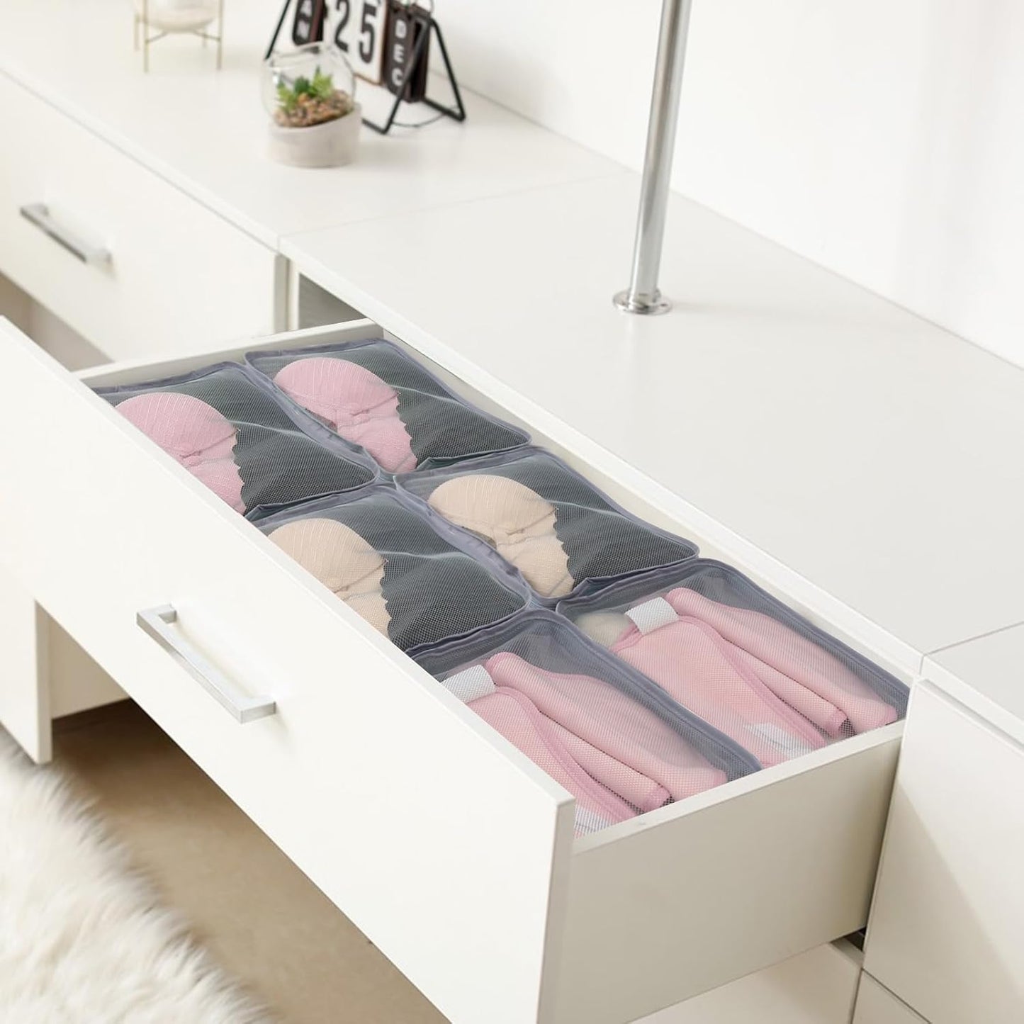 6 Pcs Packing Cubes Luggage Organizers Small Mesh Clothing Underwear Bag Foldable Laundry Bags for Travel Hiking Camping Backpacking