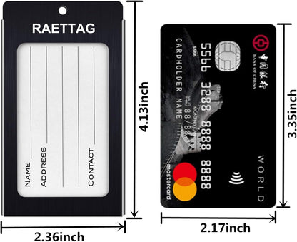 Luggage Tags Metal Suitcase Tags Travel Bag ID Identifier Luggage Tag (Black 4Pack)
