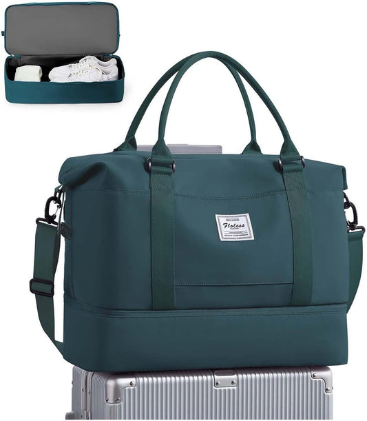 Travel Duffel Bag, Sports Tote Gym Bag, Shoulder Weekender Overnight Bag for Women