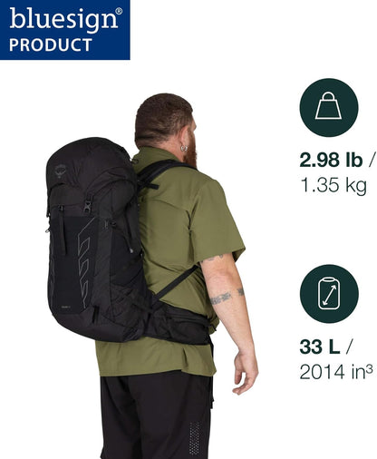 Osprey Talon 33L Men's Lightweight Hiking Backpack with Hipbelt, Green Canopy/Pine Leaf, Extended Fit