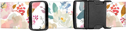 Luggage Straps for Suitcases, Adjustable Travel Belt, Durable Wide Luggage Strap, Cute Suitcase Strap Identifiers with Buckle, Bag Straps for Luggage, Cute Pink Flowers