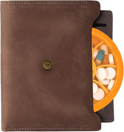 INVODA Weekly Pill Organizer 7 Compartment Rotating Pill Box for Daily Medication & Vitamins - Portable Travel Pill Case Fish Oil Supplements Vitamins Organizer (4PCS)