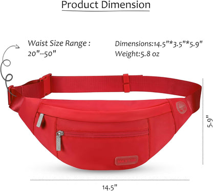MAXTOP Large Crossbody Fanny Pack with 4-Zipper Pockets,Gifts for Enjoy Sports Festival Workout Traveling Running Casual Hands-Free Wallets Waist Pack Phone Bag Carrying All Phones
