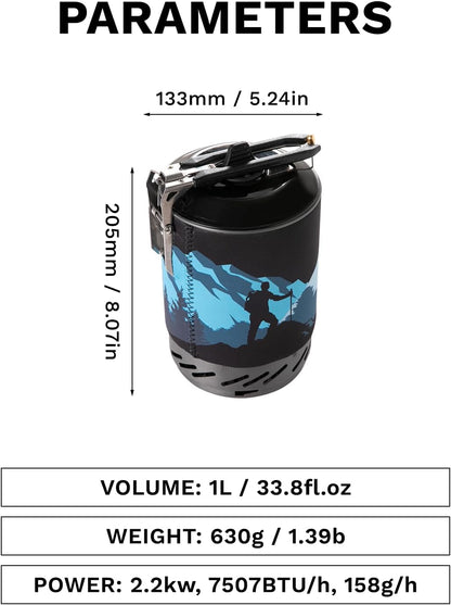 Fire-Maple Fixed Star X2 Backpacking and Camping Stove System Outdoor Propane Camp Cooking Gear Portable Pot Jet Burner Set Ideal for Hiking, Trekking, Fishing, Hunting Trips and Emergency Use