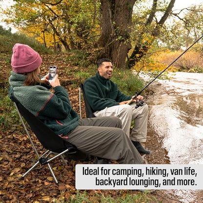 TSE LC100 Compact Camping Chair, 2lbs Super Lightweight Outdoor Folding Chair. Portable for Hiking, Beach, Festivals, Urban Use, or Garden Relaxation