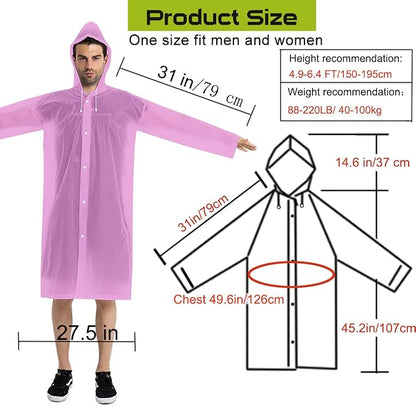 Rain Coats - Reusable EVA Rain Ponchos - Image 2