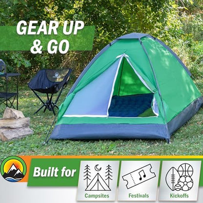 2 Person Camping Tent with Rain Fly and Carrying Bag - Lightweight Outdoor Pop Up Tents for Camping Essentials, Music Festivals, Backpacking, Hiking, or Beach Shelter by Wakeman Outdoors