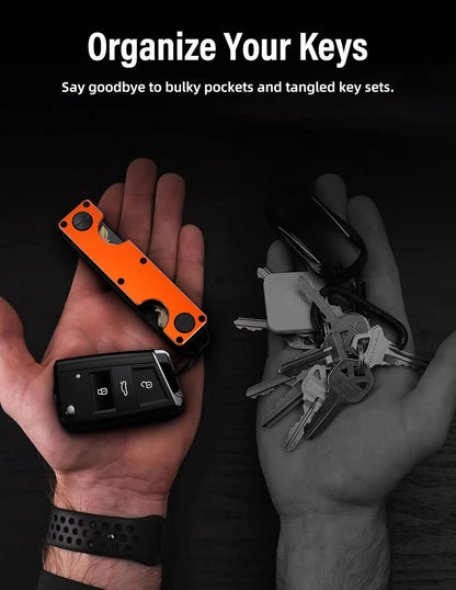 Key Organizer Key Holder Compact Key Case Minimalist Metal Key Chain Key Holder for Keychain Secures 8-10 Keys EDC