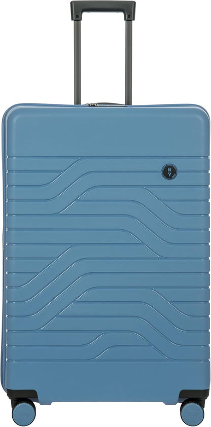 Bric's B|Y Ulisse Spinner Suitcase, Expandable Hard Shell Luggage with TSA Lock and Smooth 360° Wheels 28" – Grey Blue