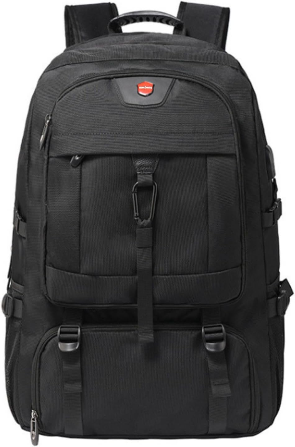 Travel Backpack 50L, 17 Inch Laptop Backpack for Men Women, Large Waterproof Carry On Backpack, TSA Friendly Flight Approved Anti-Theft Backpack with USB Interface & Shoe Compartment, Black