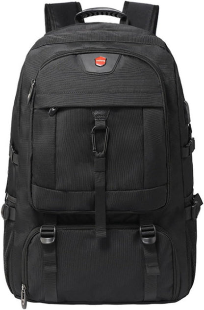 80L Travel Backpack, 18 Inch Laptop Backpack for Men Women, Waterproof Anti-Theft TSA Friendly Flight Approved with USB Interface & Shoe Compartment, Black