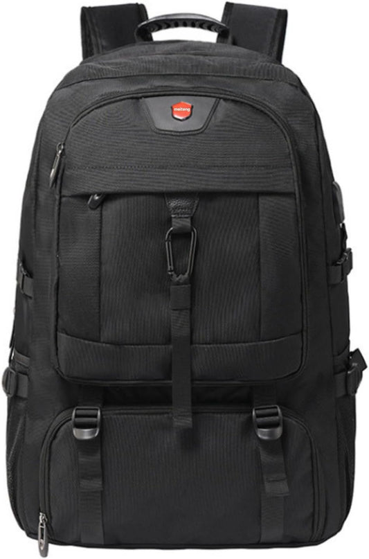 80L Travel Backpack, 18 Inch Laptop Backpack for Men Women, Waterproof Anti-Theft TSA Friendly Flight Approved with USB Interface & Shoe Compartment, Black