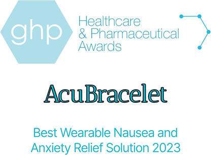 AcuBalance Motion Sickness Bracelets – Comfortable Waterproof Acupressure Band for Natural Nausea Relief, Ideal for Travel (Pair), Pink (XLarge 9)