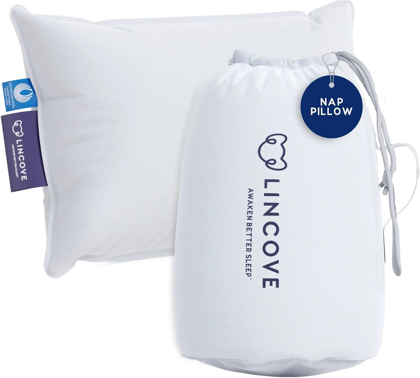 Lincove Microgel Travel Pillow - Global Recycled Standard Certified - Plush and Cozy Luxury Pillow to Support Head, Neck, While Sleeping on Airplanes, Cars, Hotels & Home - 12"x16"