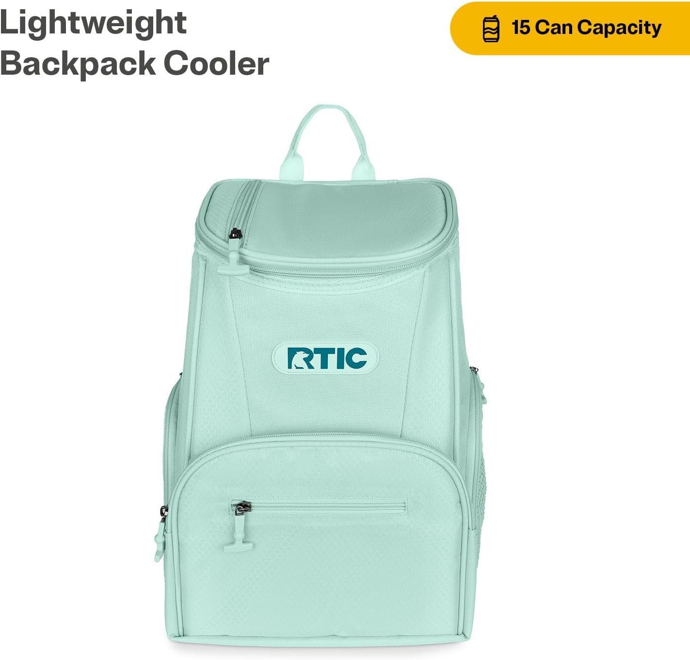 RTIC 15 Can Lightweight Backpack Cooler Soft Insulated Portable Bag for Lunch, Beach, Drink, Beverage, Travel, Camping, Picnic, Car, Hiking,