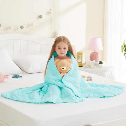 L'AGRATY Weighted Blanket - 40"x60" 10lbs Breathable Microfiber Material with Glass Beads Small Blanket for Adult All-Season Summer Fall Winter Soft