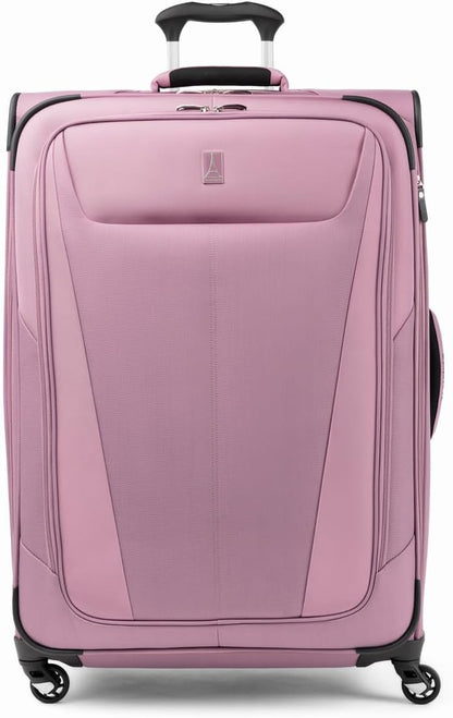 Travelpro Maxlite 5 Softside Expandable Checked Luggage with 4 Spinner Wheels, Lightweight Suitcase, Men and Women, Orchid Pink Purple, Checked Large 29-Inch