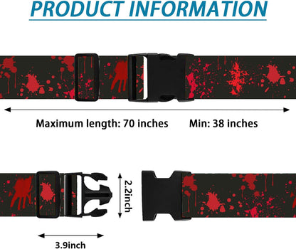 Horror Luggage Straps for Suitcases TSA Approved, Luggage Identifiers for Suitcase, Adjustable Suitcase Strap for Baggage Security with Cute Patten, Travel Necessary Accessories (2 Pack)