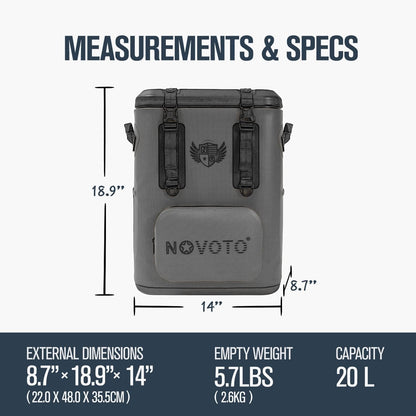 Magnetic Soft Cooler, Zipperless Soft Sided Cooler Bag for Men & Women, Insulated Backpack Coolers for Tailgating, Beach, Lunch, Picnic, Kayak