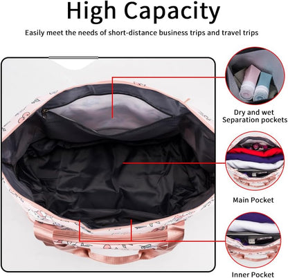 Large Capacity Foldable Travel Bag Expandable Portable Carry on Bag Dry&Wet Separation Sports Duffel Bags