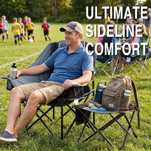 Oversized Camping Chair with Foot Rest, Heavy Duty 400 lbs