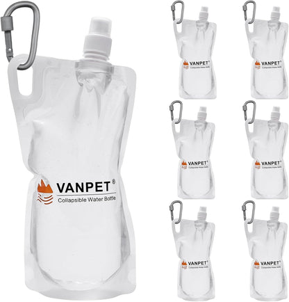 1L Hiking Collapsible Water Bottles, 33OZ BPA-Free Plastic Flasks, Reusable Drink Bags, Foldable Backpacking Water Bottle for Travel Camping Hiking (6-Pack)