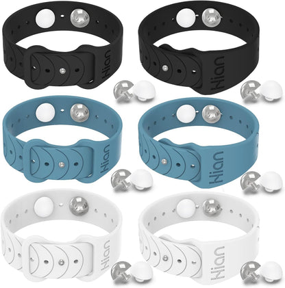 Hion Motion Sickness Bracelets Sea Sickness Wristbands for Motion Sickness/Morning Sickness/Pregnancy Nausea Anti Nausea Bands Acupressure Wristband Motion Sickness Bands(3Pairs-Black+Bule+White)