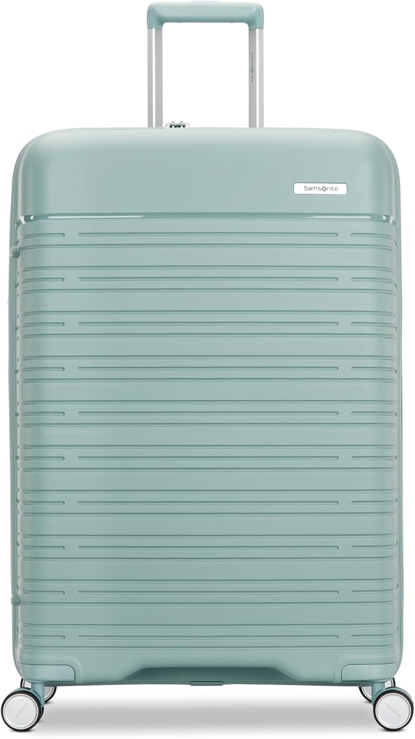 Samsonite Elevation Plus - Large Hardside Luggage - Scratch Resistant Polypropylene Shell, RightHeight™ Adjustable Handle, Integrated AirTag Holder, TSA Lock, WetPak™ Compartment - Cypress Green