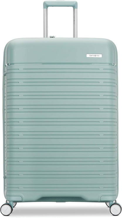Samsonite Elevation Plus - Large Hardside Luggage - Scratch Resistant Polypropylene Shell, RightHeight™ Adjustable Handle, Integrated AirTag Holder, TSA Lock, WetPak™ Compartment - Cypress Green