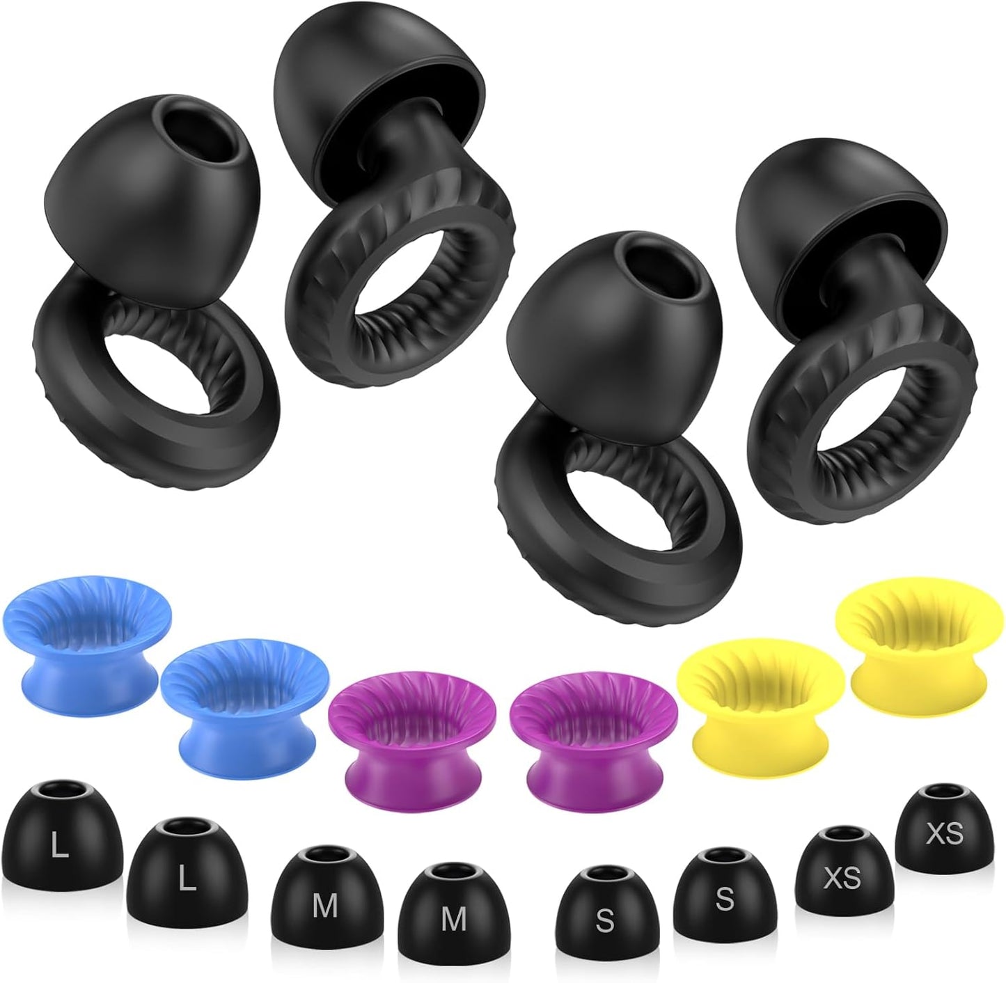 Ear Plugs for Sleeping Noise Cancelling -30dB, 2-Pack Reusable Soft Noise Reduction Ear Plugs for Sleep, Travel,Deep Focus, Hearing Protection,Concert with Carrying Case(Black*2)