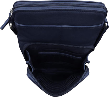 ili New York Genuine Leather Crossbody Bags for Women - Premium RFID Blocking Shoulder Bag Organizer with Adjustable Strap