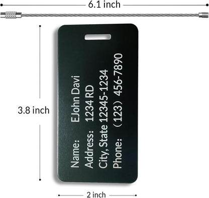 (5Pack Made in USA) Custom Personalized Luggage Tags-Customized Unique tag for Suitcase Backpack Travel,Bags (Purple (3.8×2))