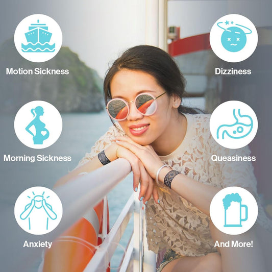 Acupressure Relief Band - Cecilia Duo (Medium) - Motion Sickness Bands and Nausea Relief for Pregnant Women | Travel, Pregnancy, Cruise