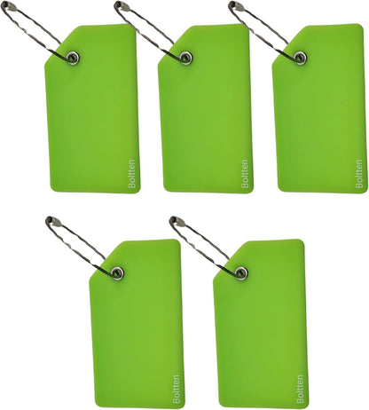 5 Pack Silicone Luggage Tag with Stainless Loop and Name Id Card, Perfect for Suitcases, Handbags and Luggage