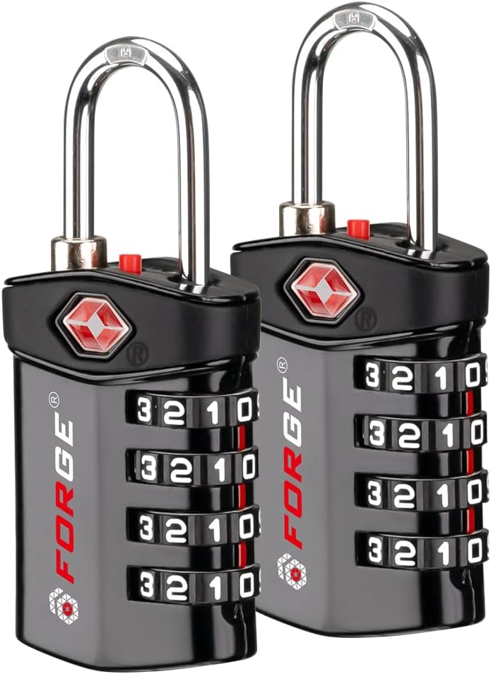 Forge Travel Lock,TSA Approved Luggage Locks for Air Travel, Gym Lockers, School Lockers, Pelican Cases, Gun Case, Easy Read Dials, Durable Alloy Body