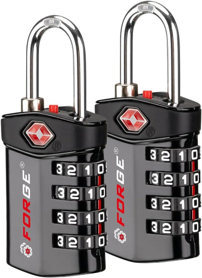 Forge Travel Lock,TSA Approved Luggage Locks for Air Travel, Gym Lockers, School Lockers, Pelican Cases, Gun Case, Easy Read Dials, Durable Alloy Body
