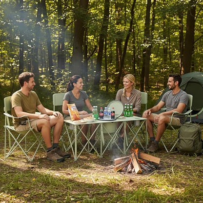 Camping Chair Set of 3, Outdoor Folding Camping Chairs for Heavy People with Cup Holder & Carry Bag,Collapsible Chair Include One Sofa Chair and Two Single Chair,Support up to 500lbs