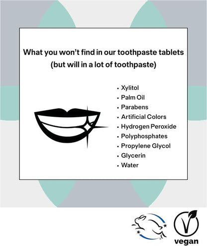 Unpaste Toothpaste Tablets, New Formula, Fluoride Mint, Xylitol Free, Plastic - Image 8