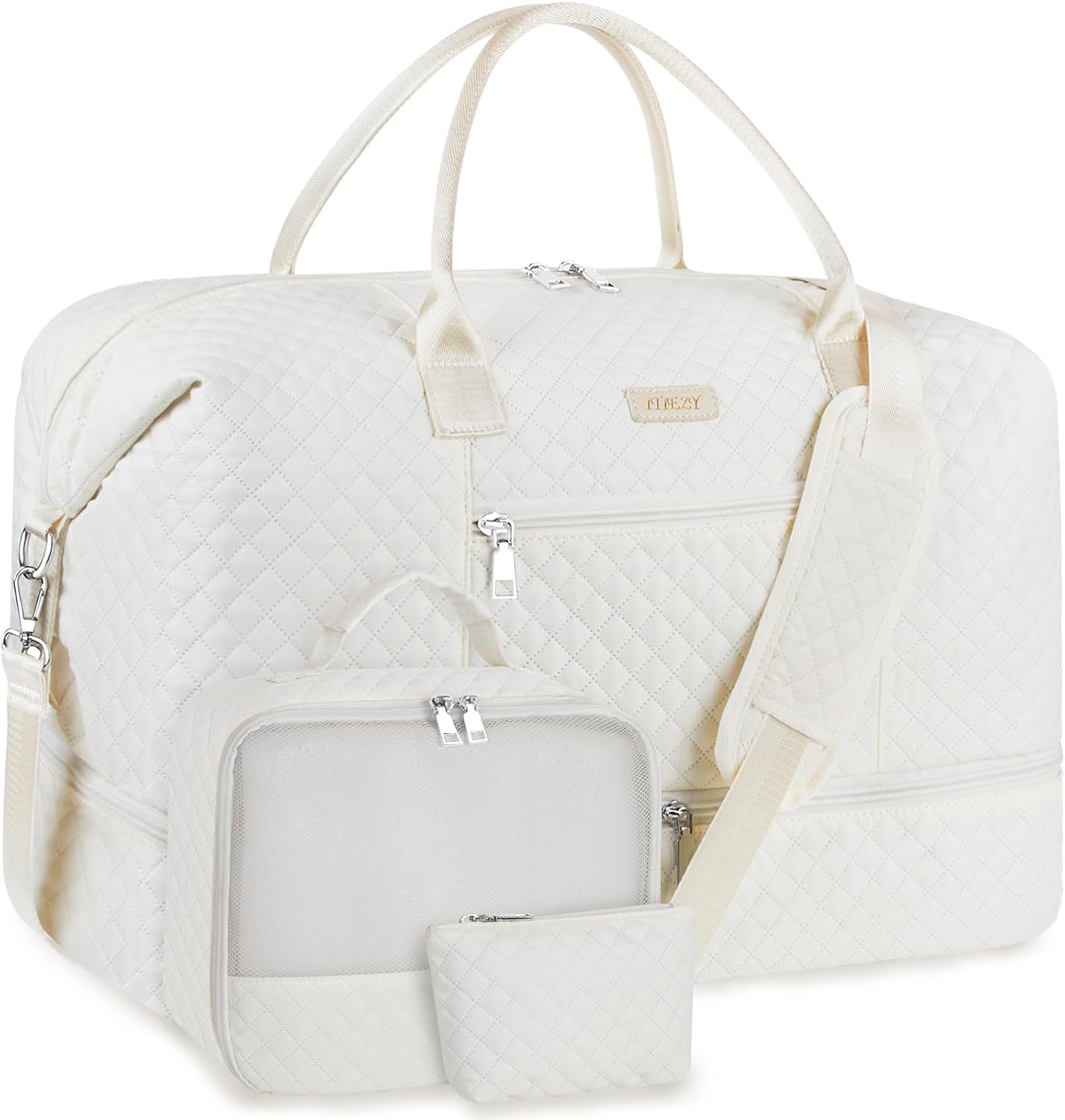 Weekender Bag for Women, Travel Duffel Bag Carry On Overnight Bag with Shoe Compartment Large Nylon Travel Weekend Tote Bag