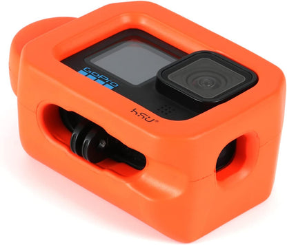 HSU Floaty Case for GoPro Hero 13/12/ 11/10/ 9 Black, Floating Case with Long Screw and Adhesive Anchors for Snorkeling, Surfing, Wakeboarding, GoPro Hero Accessories