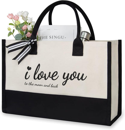 TOPDesign Canvas Tote Bag, Bridal Shower Gifts for Bride, Wedding Bachelorette Bride Gifts Shoulder Bag