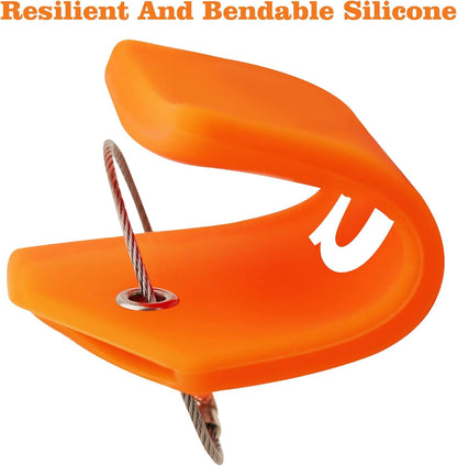 8 Pcs Luggage Tags for Suitcases, 26 Initial Letter Travel Luggage Baggage Identification Labels ID Tags Fully Bendable Tags with Stainless Steel Loop (Letter C, Orange)