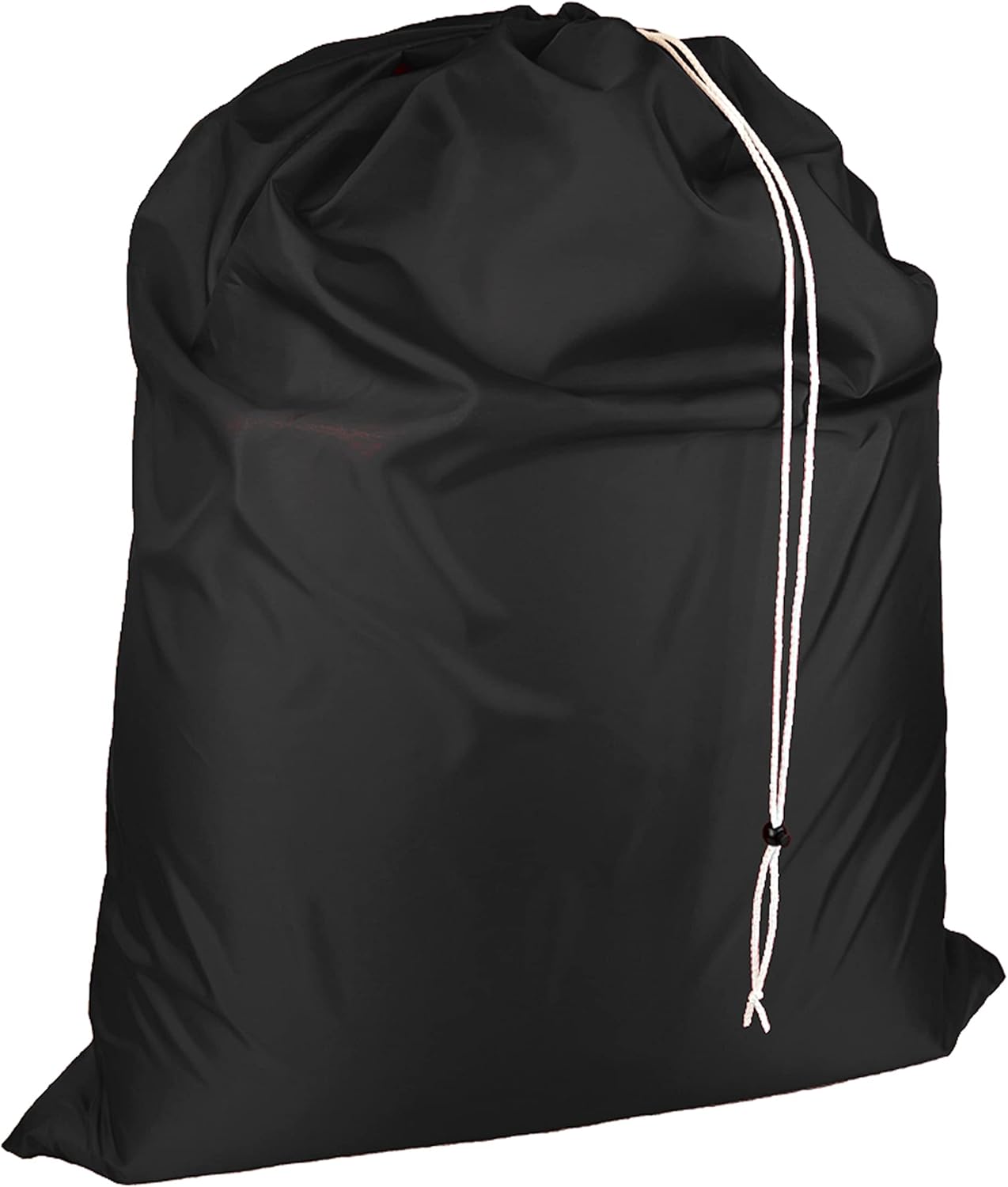 Laundry Bag with Locking Closure Drawstring – Extra Large Heavy Duty 100% Nylon, Large & Foldable Clothes Sack – Lightweight Dirty Laundry Organizer for Travel, Dorm, Gym – L 40" x H 50" (BLACK)
